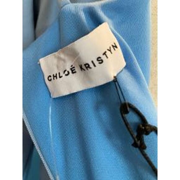 Made in the USA NWT CHLOE KRISTYN Dress CutOut Stretch Knit Blue Adj Strap XL - Picture 8 of 9